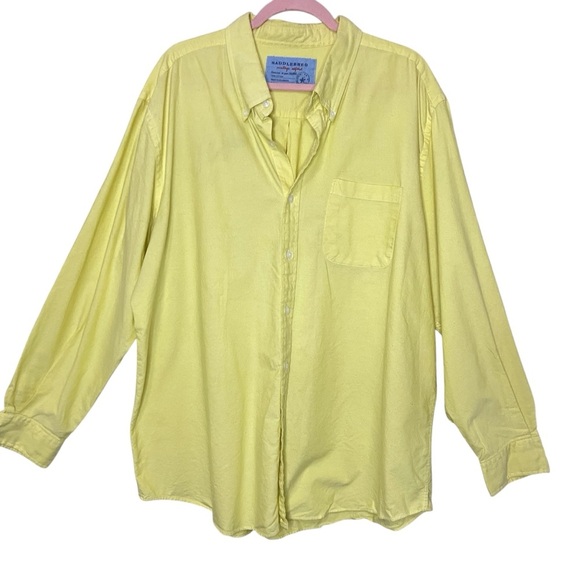 SADDLEBRED Men’s (Unisex) Yellow Button-up Long-Sleeve Casual Oxford, XL - Picture 1 of 8